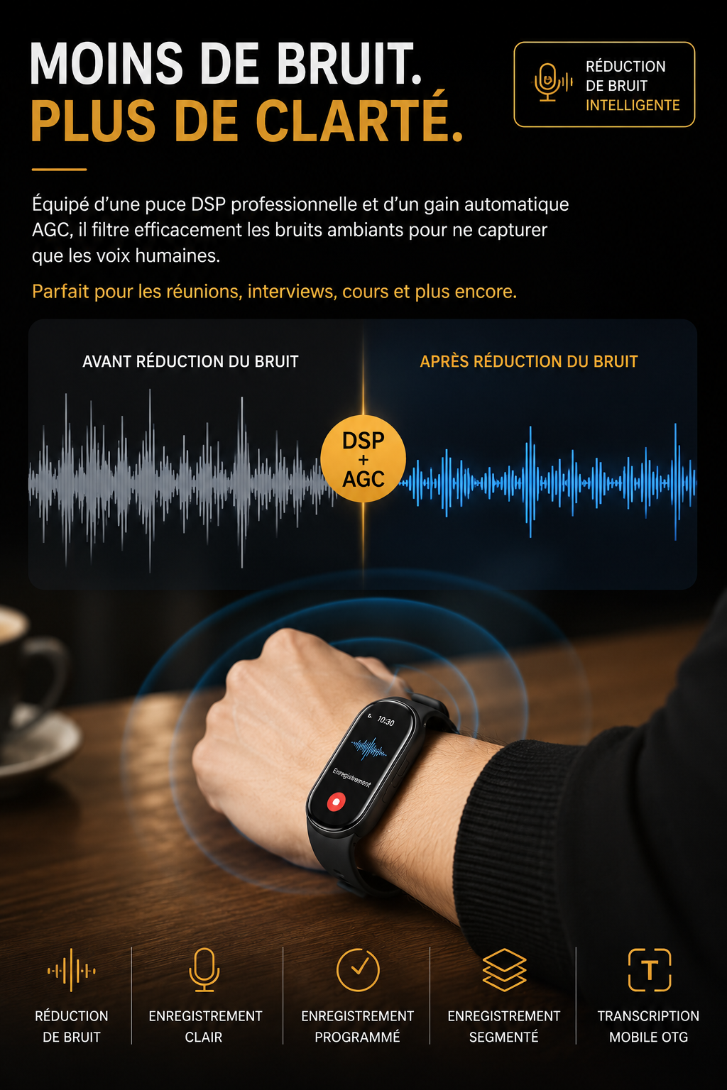 KERZIO Note AI — Enregistreur IA 3-en-1