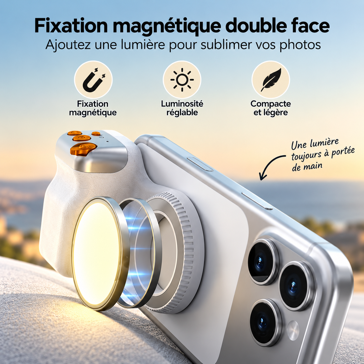 Grip Photo Magnétique pour Smartphone – Kerzio SnapGrip